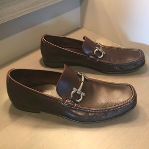 Brown Leather Ferragamo Loafers